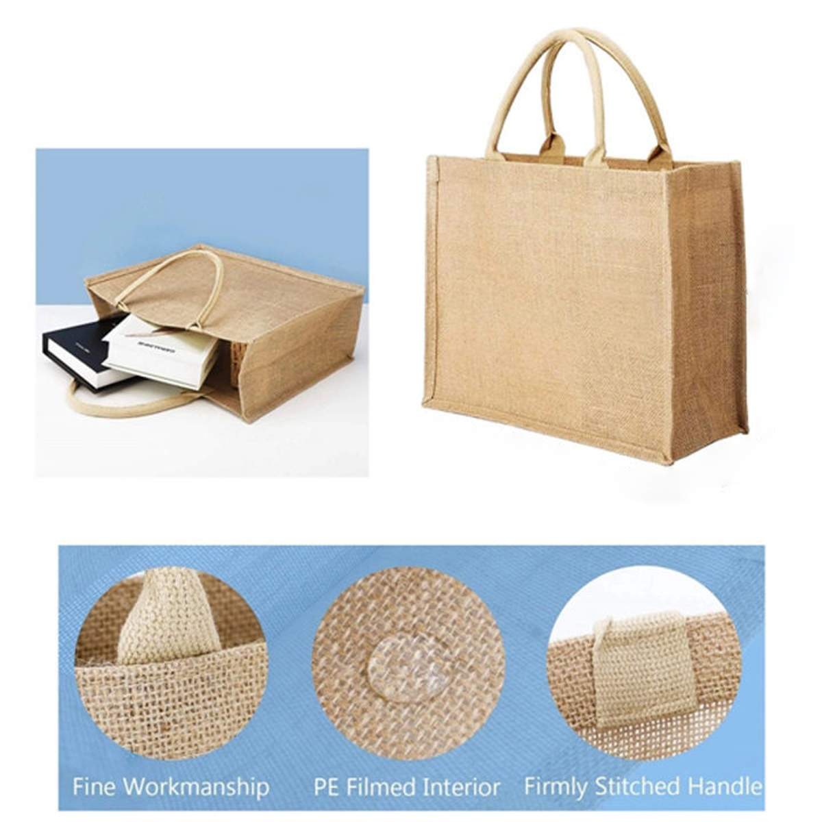 Natural Jute Grocery Tote