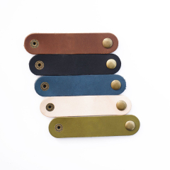 PU-Leather Reusable Data Line Cable Ties Organizer