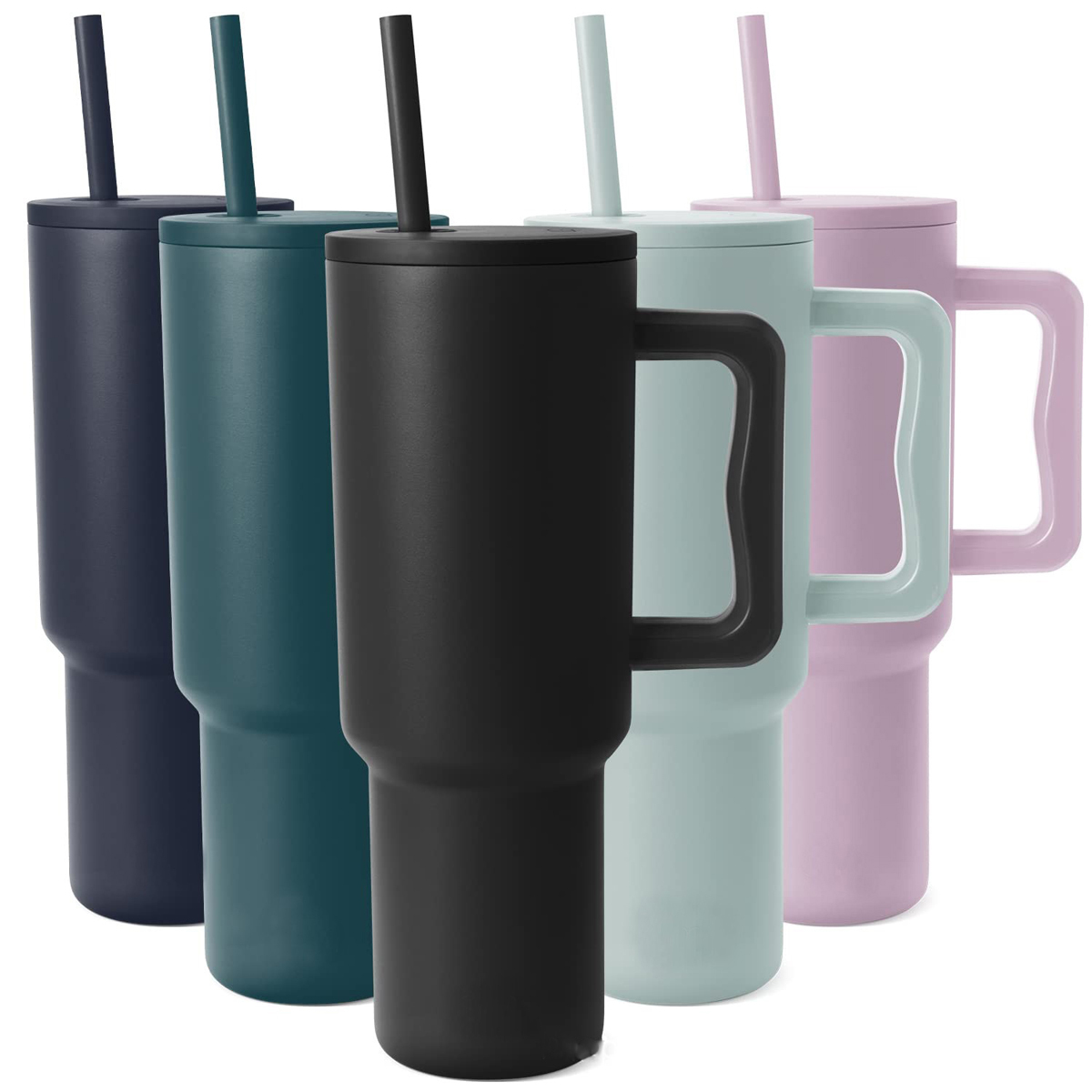 40 Oz Tumbler With Handle and Straw