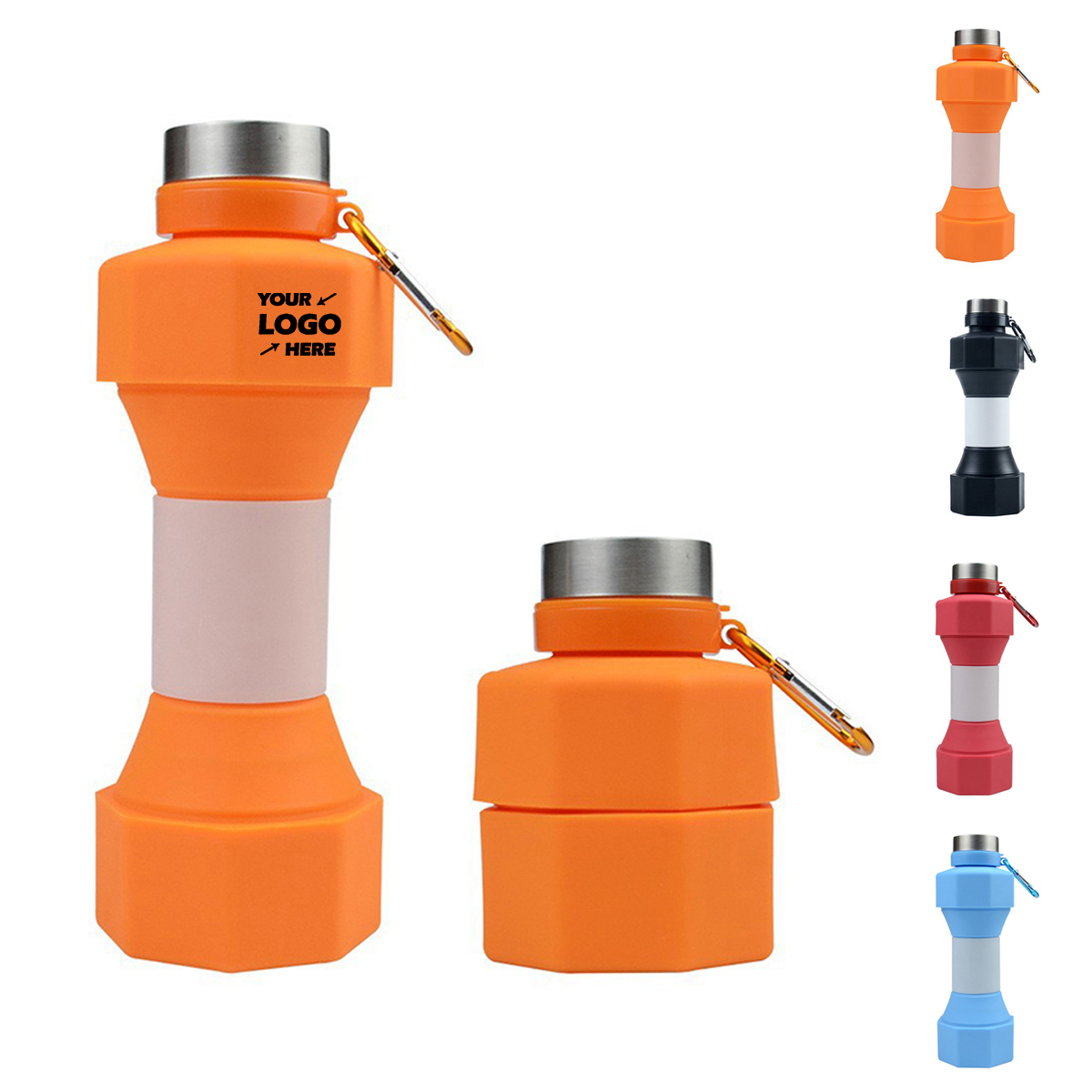 Collapsable Silicone Dumbbell Water Bottle
