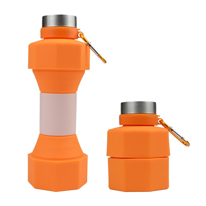 Collapsable Silicone Dumbbell Water Bottle