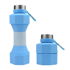 Collapsable Silicone Dumbbell Water Bottle
