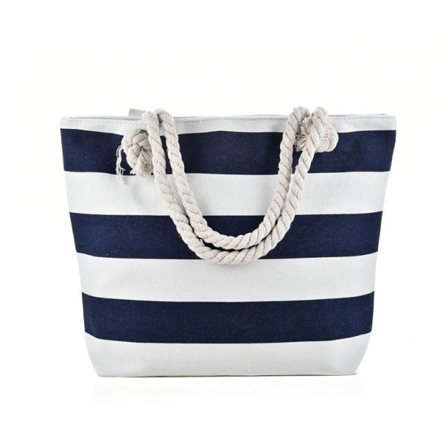 Large Capacity Striped Beach Bag