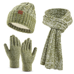 Heather Knitted Scarf Hat Gloves Set