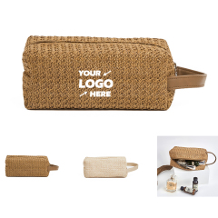 Woven Straw Makeup Bags