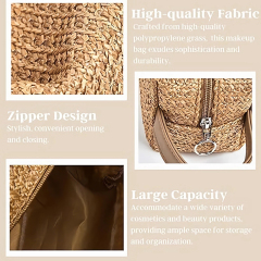 Woven Straw Makeup Bags