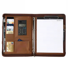 Zipped PU Leather Conference Folder