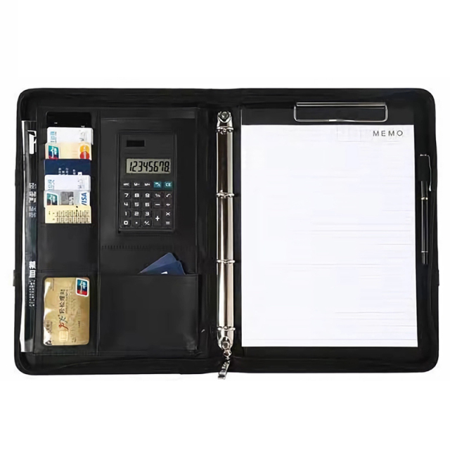Zipped PU Leather Conference Folder