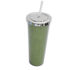 24 Oz Reusable Double Wall Cups With Straw
