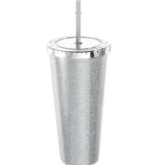 24 Oz Reusable Double Wall Cups With Straw