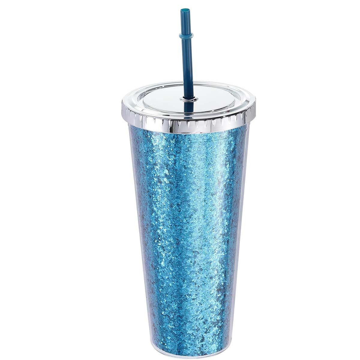 24 Oz Reusable Double Wall Cups With Straw