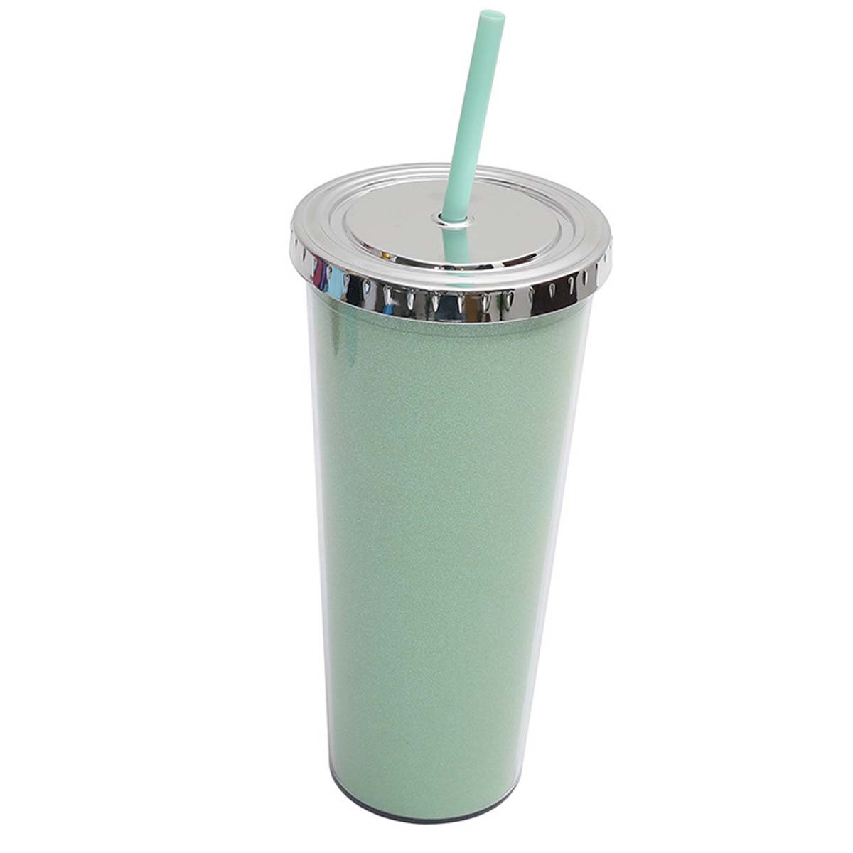 24 Oz Reusable Double Wall Cups With Straw