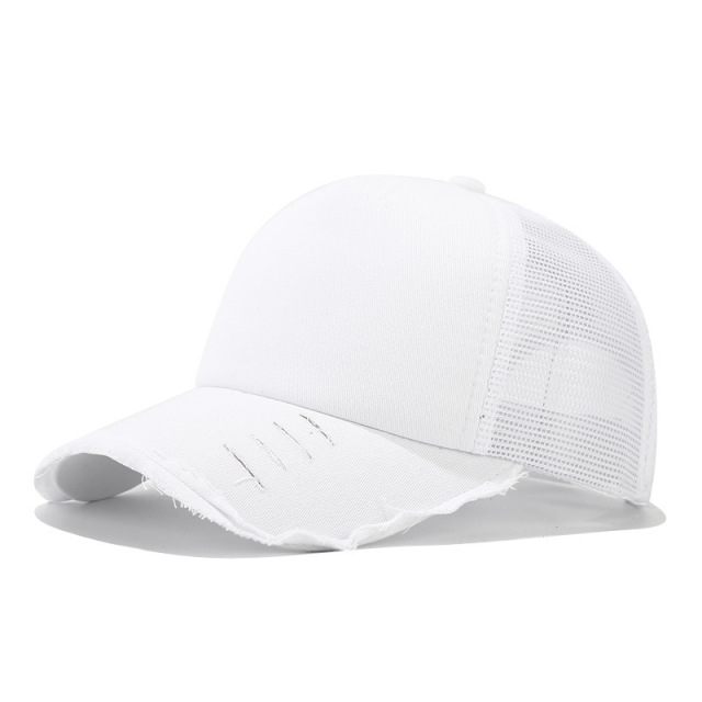 Distressed Ponytail Hat Mesh Baseball Cap