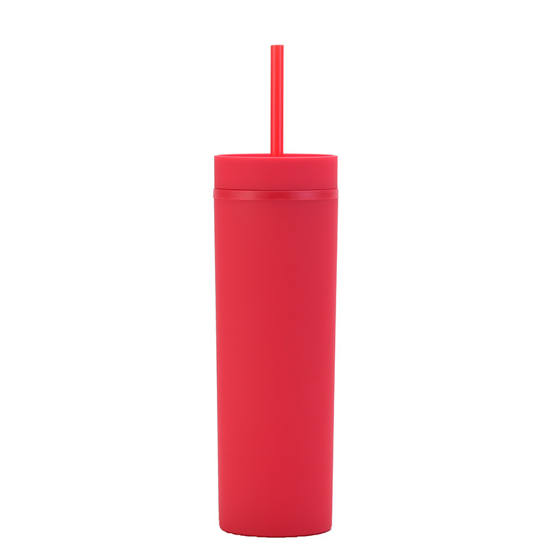 Double Walled Plastic Tumblers Straight Straw