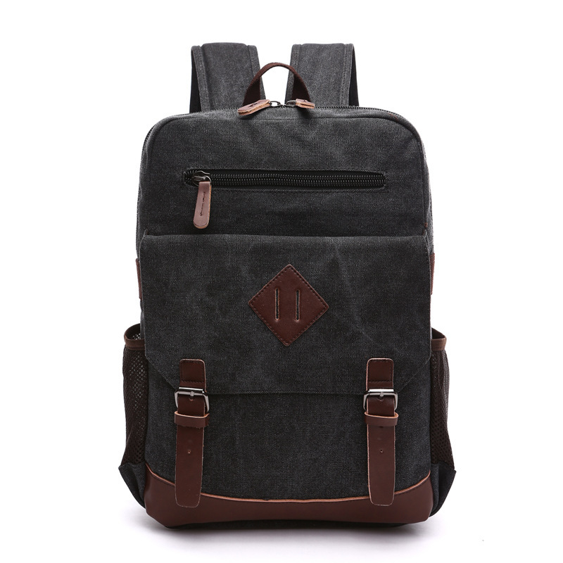 High Capacity Vintage Canvas and Leather Backpack
