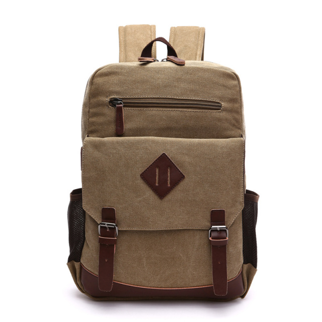 High Capacity Vintage Canvas and Leather Backpack
