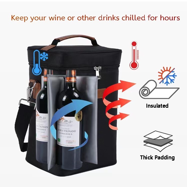 Leakproof & Insulated Padded Versatile Wine Cooler Bag