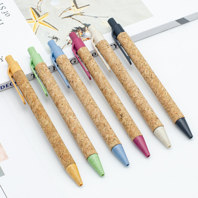 Recycled Wheat Straw Retractable Ballpoint Pens