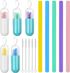 Foldable Silicone Straw Set