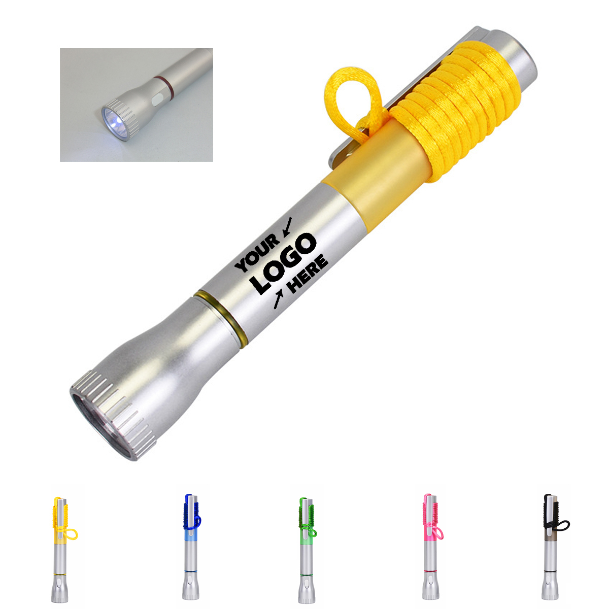 Light Up Ink Pen With Necklace