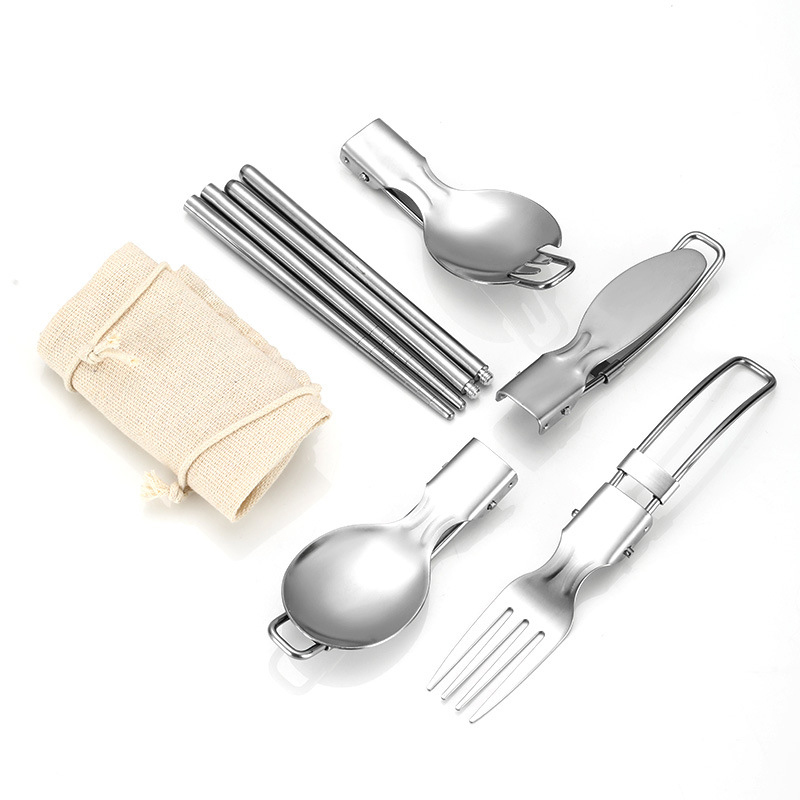Outdoor Folding Tableware Camping Hiking Utensils