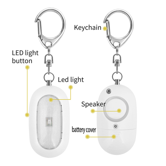 Safety Alarm Keychain With LED Light
