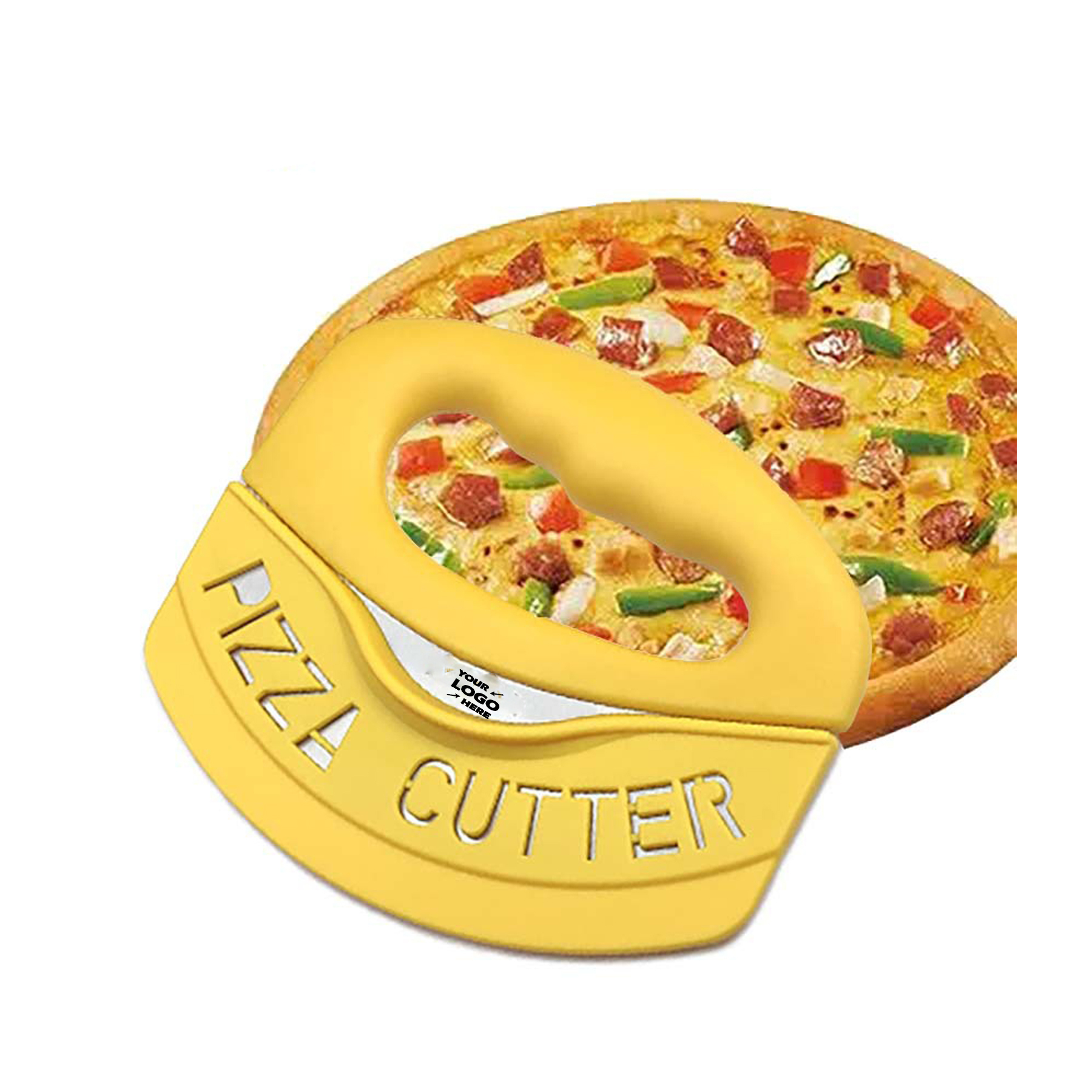 Pizza cutter with protective sleeve
