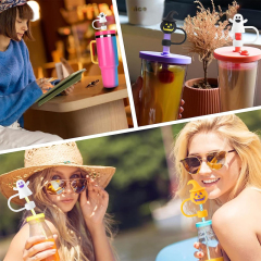 Reusable Silicone Straw Covers Cap