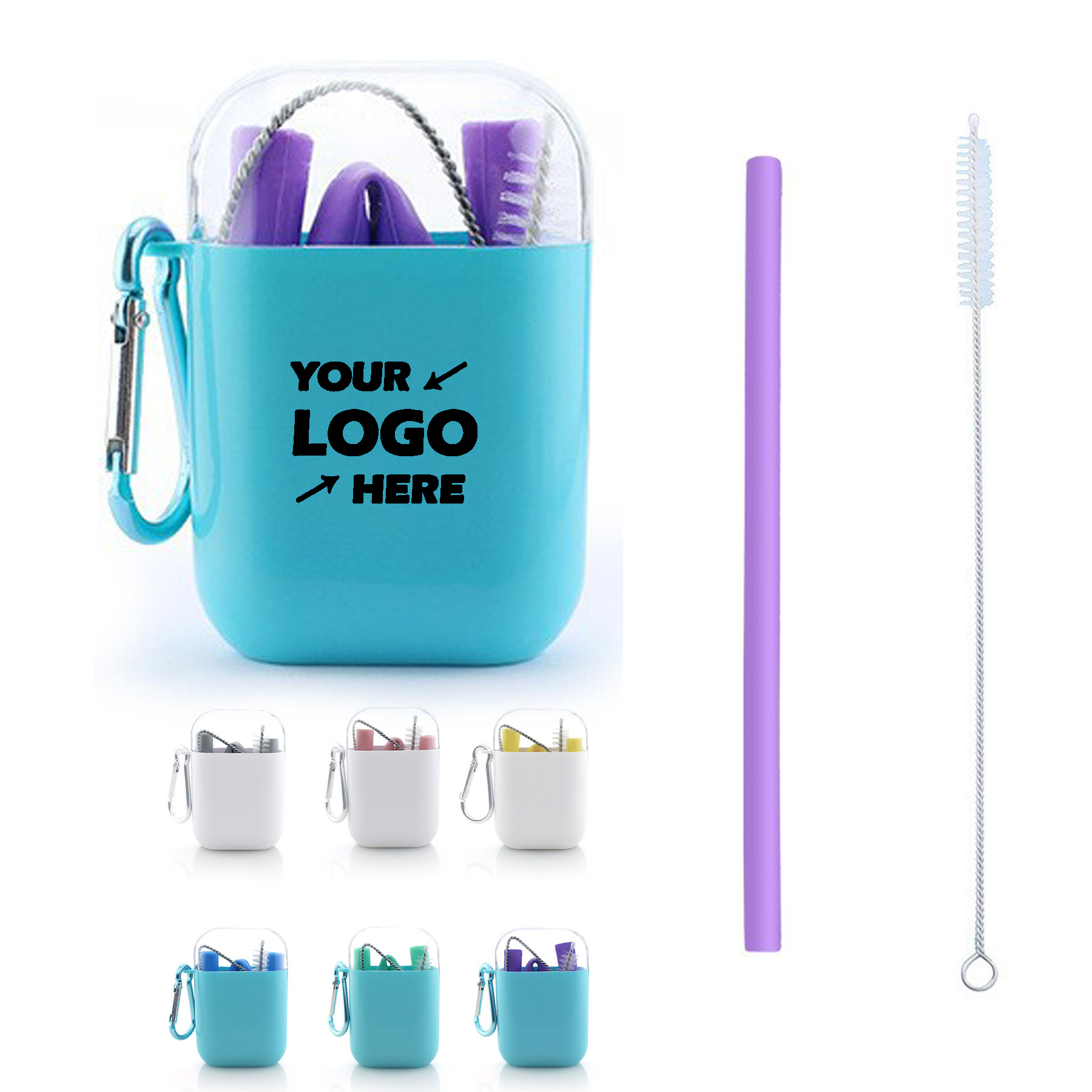 Silicone Foldable Portable Drinking Straw Set