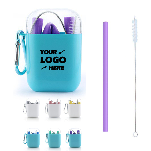 Silicone Foldable Portable Drinking Straw Set