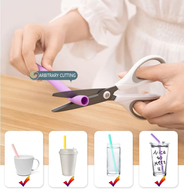 Silicone Foldable Portable Drinking Straw Set
