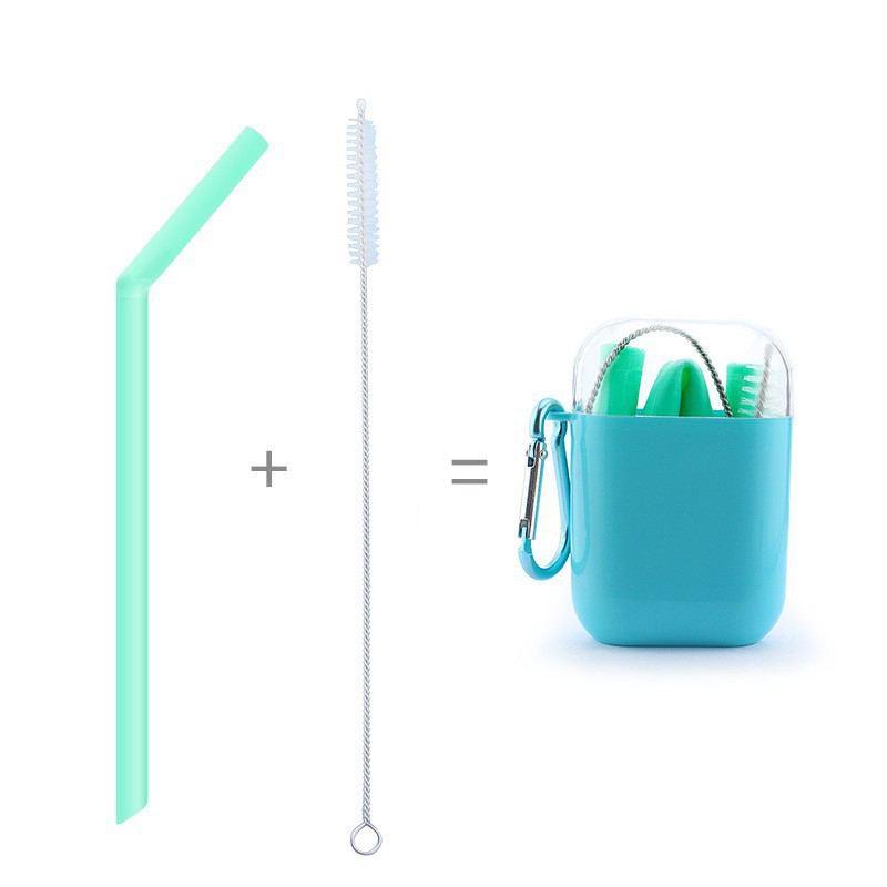 Silicone Foldable Portable Drinking Straw Set