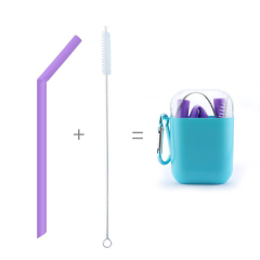 Silicone Foldable Portable Drinking Straw Set