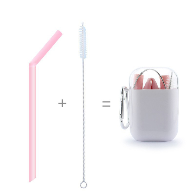 Silicone Foldable Portable Drinking Straw Set