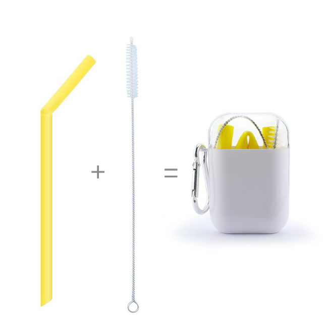 Silicone Foldable Portable Drinking Straw Set