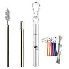 Stainless Steel Drinking Travel Telescopic Straw