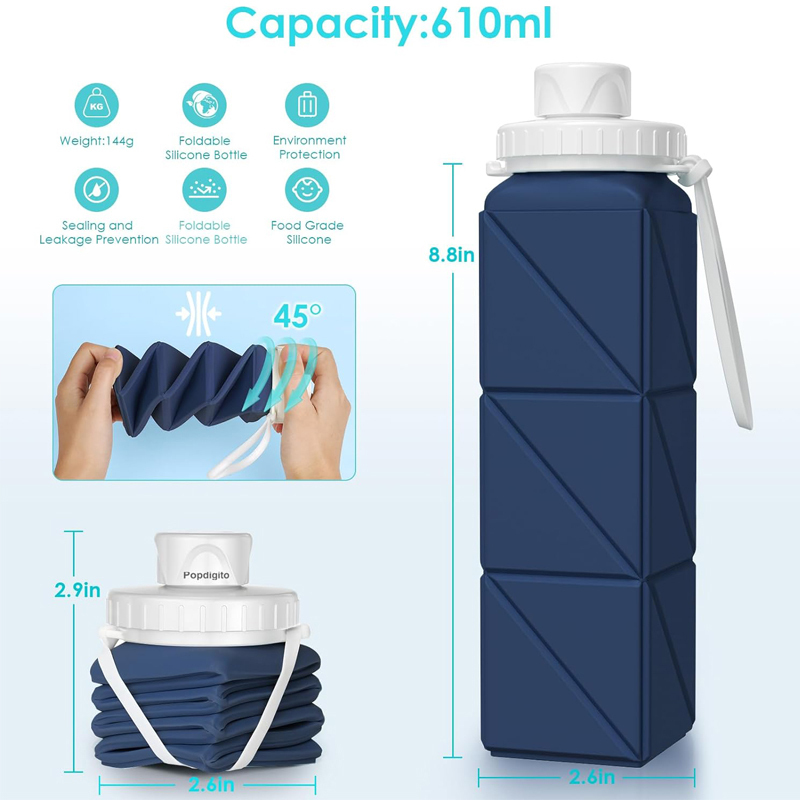 Collapsible Water Bottles Leakproof Lid