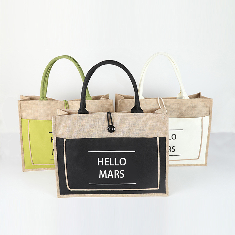 Cotton Pocket Jute Tote Bags