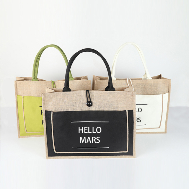 Cotton Pocket Jute Tote Bags