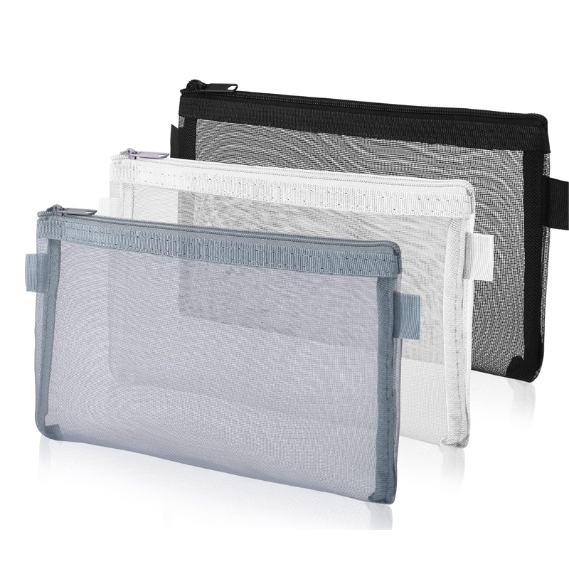 Nylon Mesh Pen Pouch with Zipper