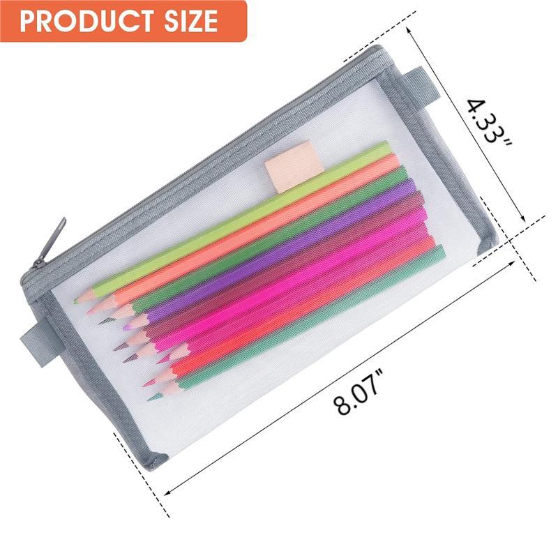 Nylon Mesh Pen Pouch with Zipper