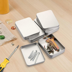 Rectangular Metal Empty Hinged Tins Containers