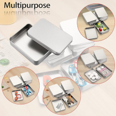 Rectangular Metal Empty Hinged Tins Containers