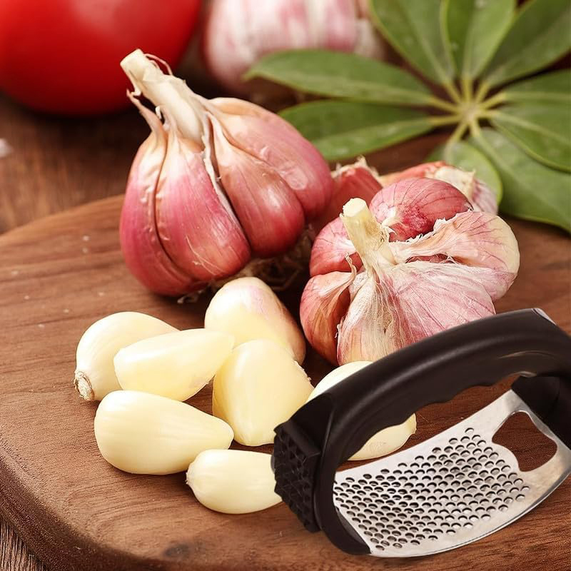 Rocking Stainless Steel Garlic Press
