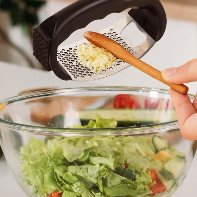 Rocking Stainless Steel Garlic Press