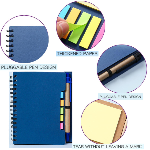 Spiral Lined Kraft Paper Bookmark Notebook