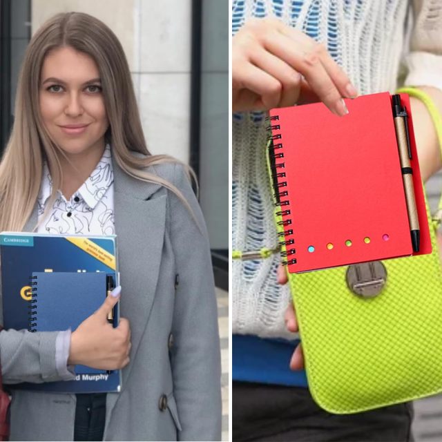 Spiral Lined Kraft Paper Bookmark Notebook