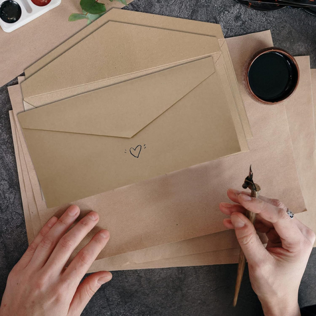 Vintage Business Kraft Paper Envelopes