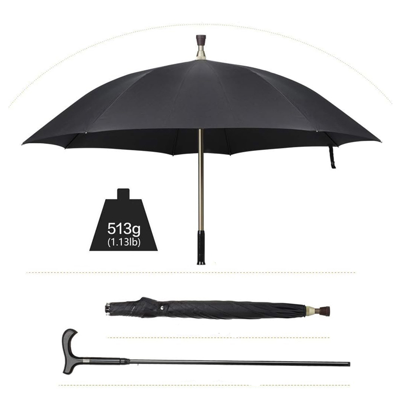 Windproof Walking Sticks Crutch Umbrella