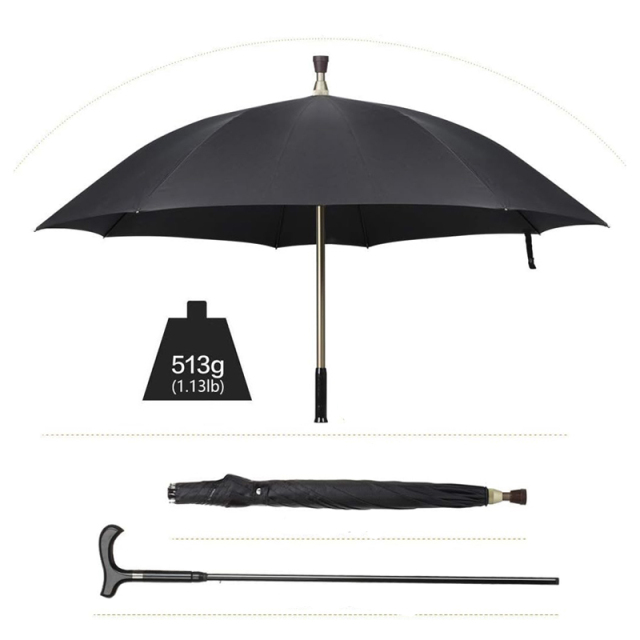 Windproof Walking Sticks Crutch Umbrella
